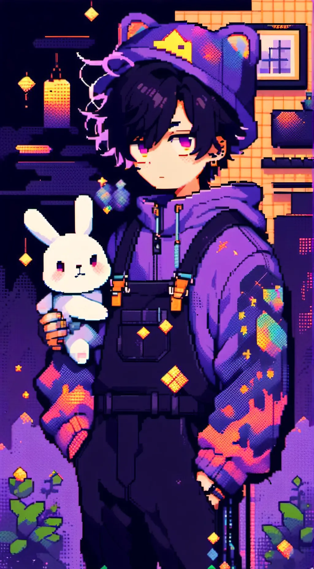 ai character: purple team background