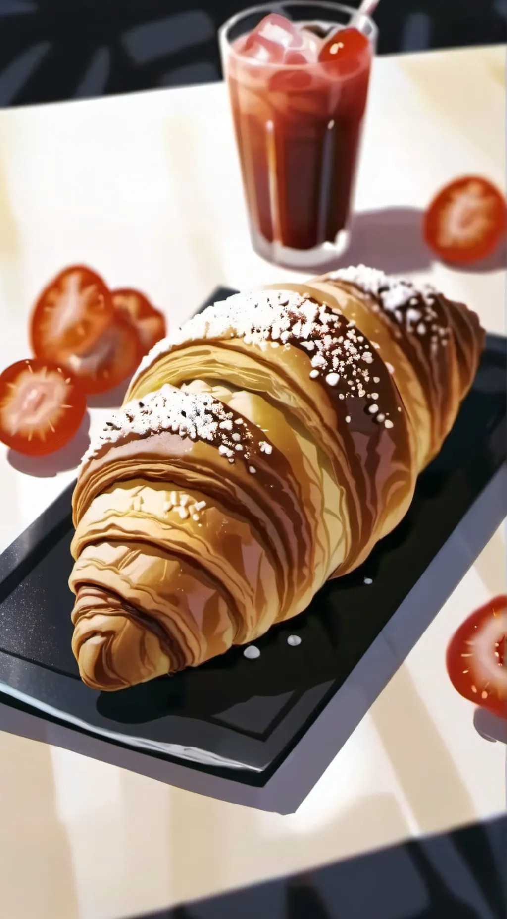 ai character: Croissant background