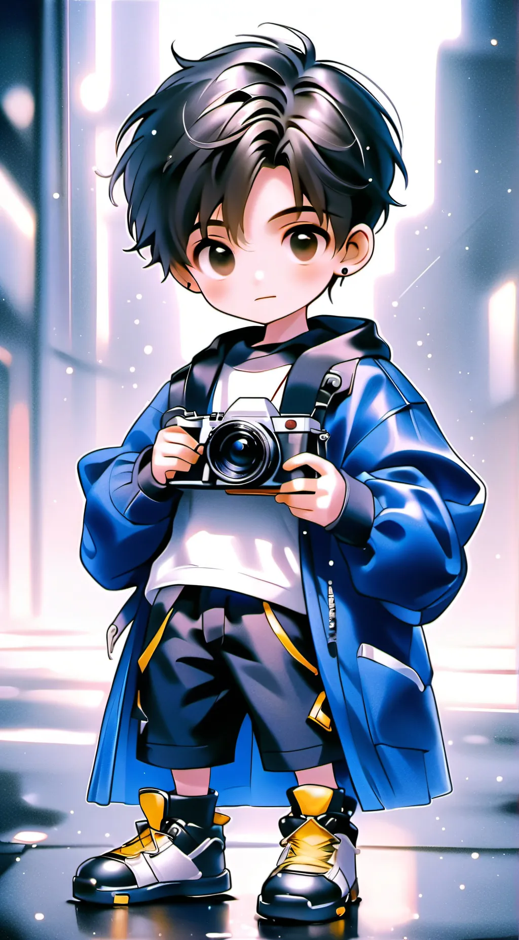 ai character: Titan cameraman background