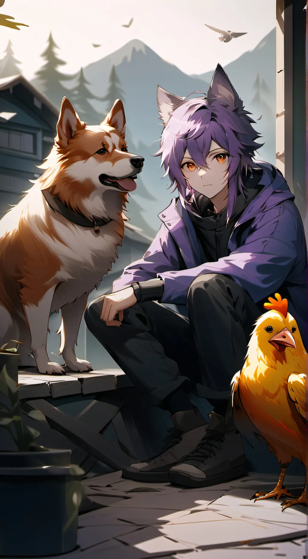 ai character: Catnap or Kicken background