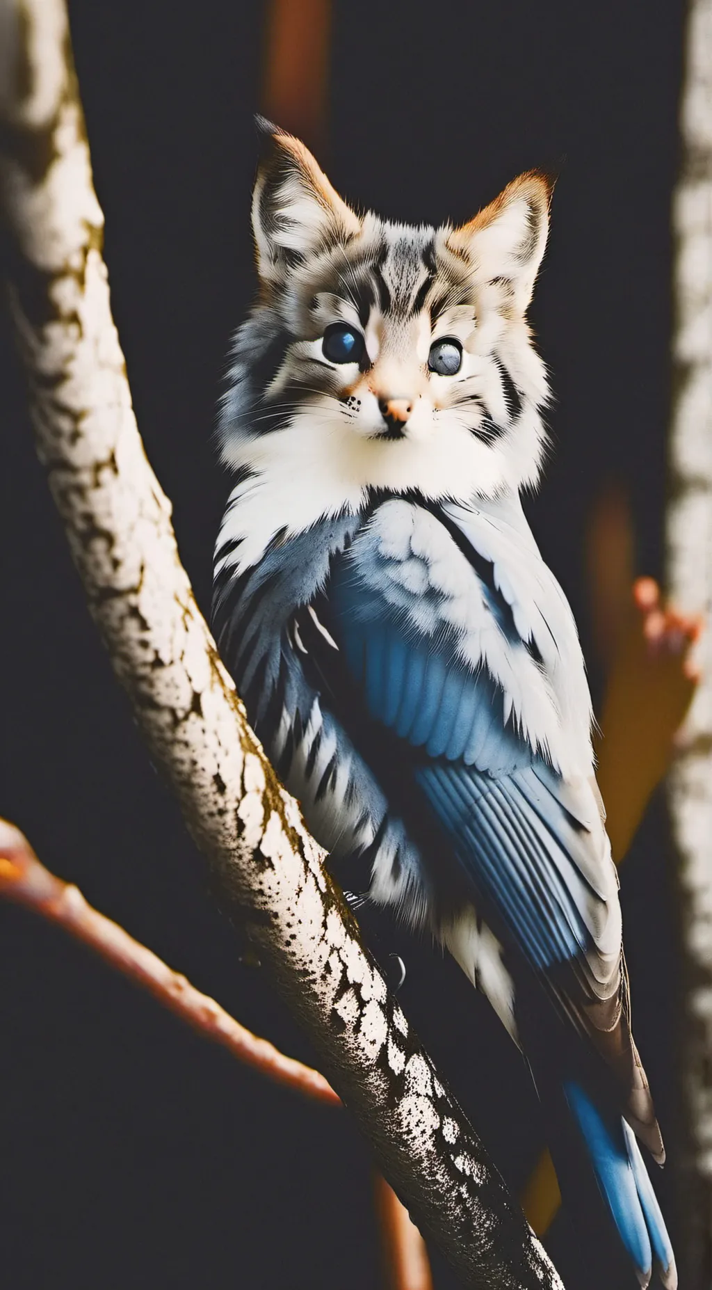 ai character: cad (a cat bird) background