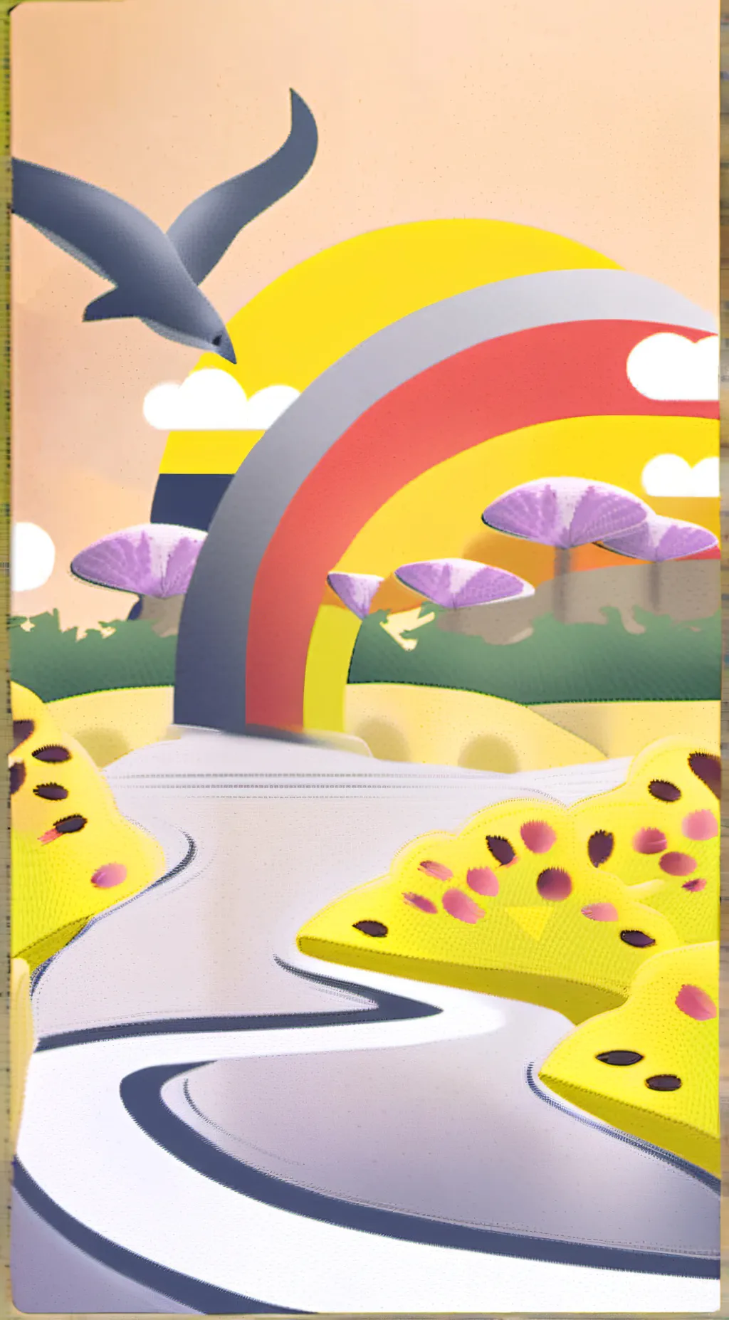 ai character: cutie land island background