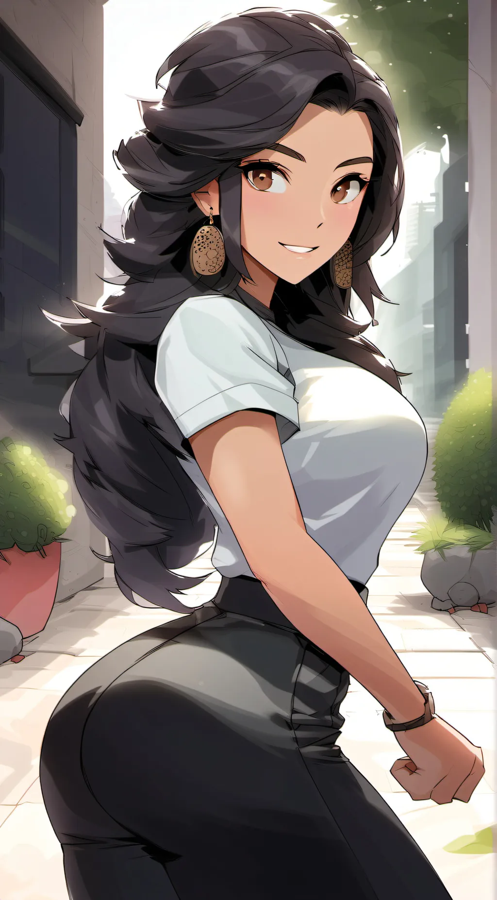 ai character: Violet  background