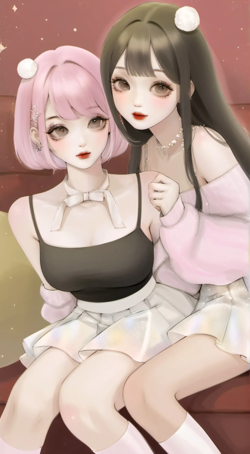 ai character: girl sleepover sus background