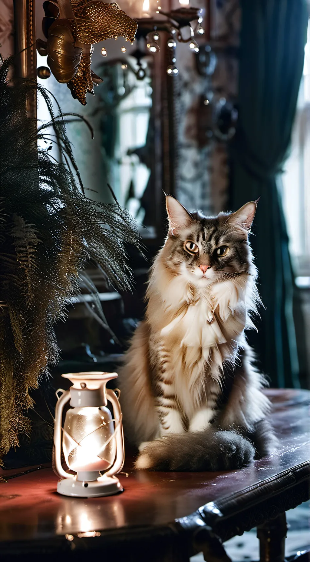 ai character: Skinwalker cat background