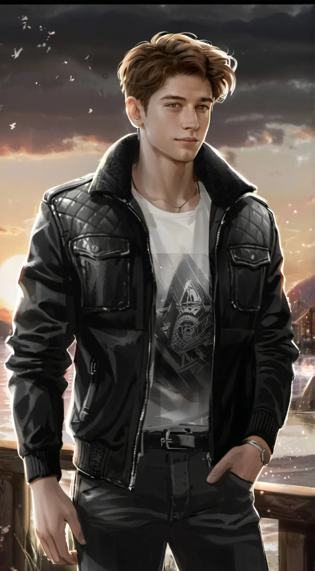 ai character: Alex Manheim  background