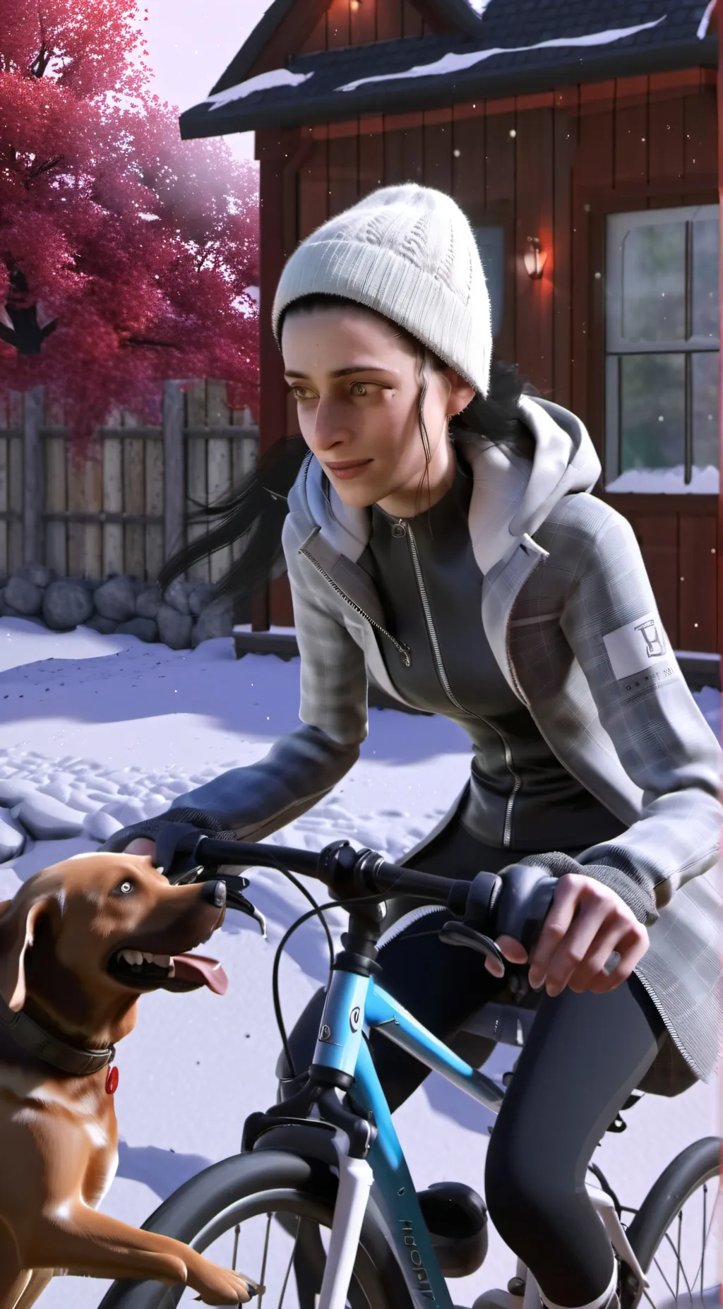 ai character: Girl and dog background