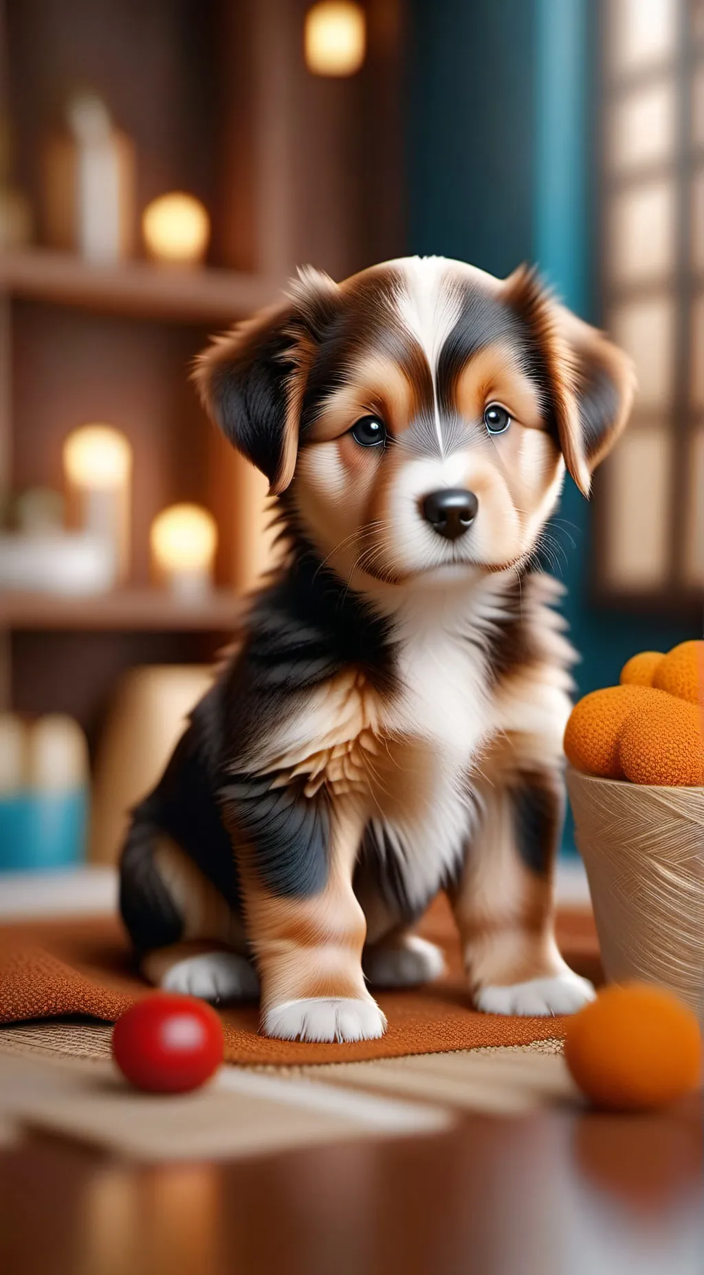 ai character: baby dog background