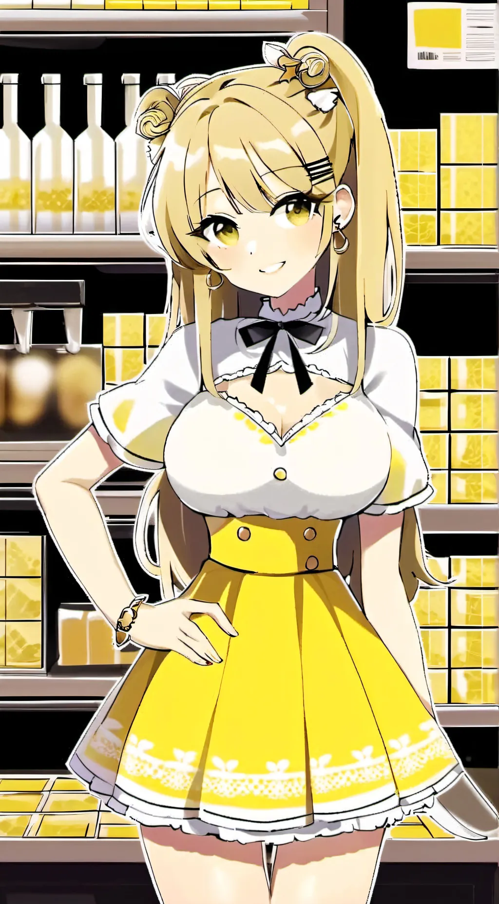 ai character: ava(cashier)  background