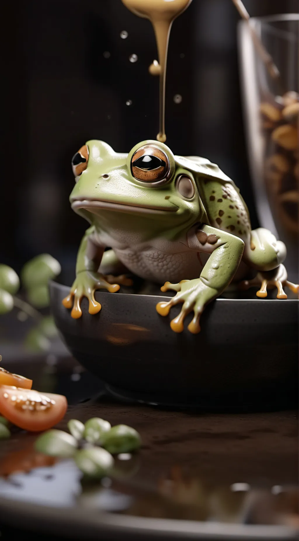 ai character: froggy background