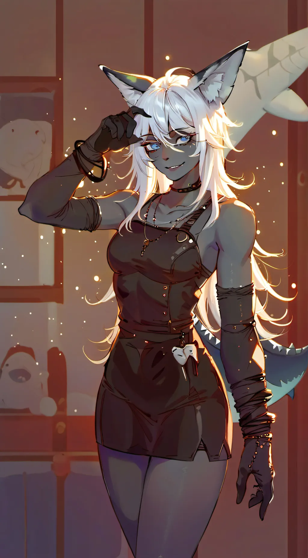 ai character: kayda the shark background