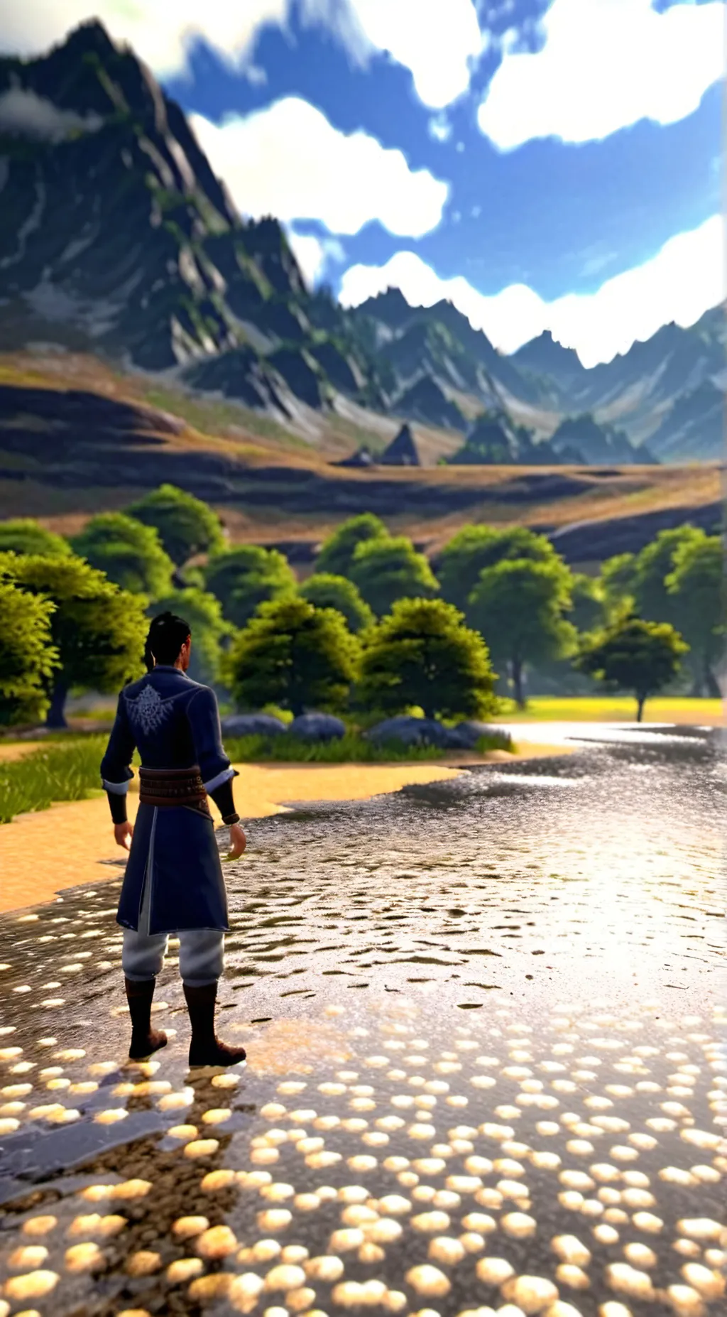 ai character: Mountain background