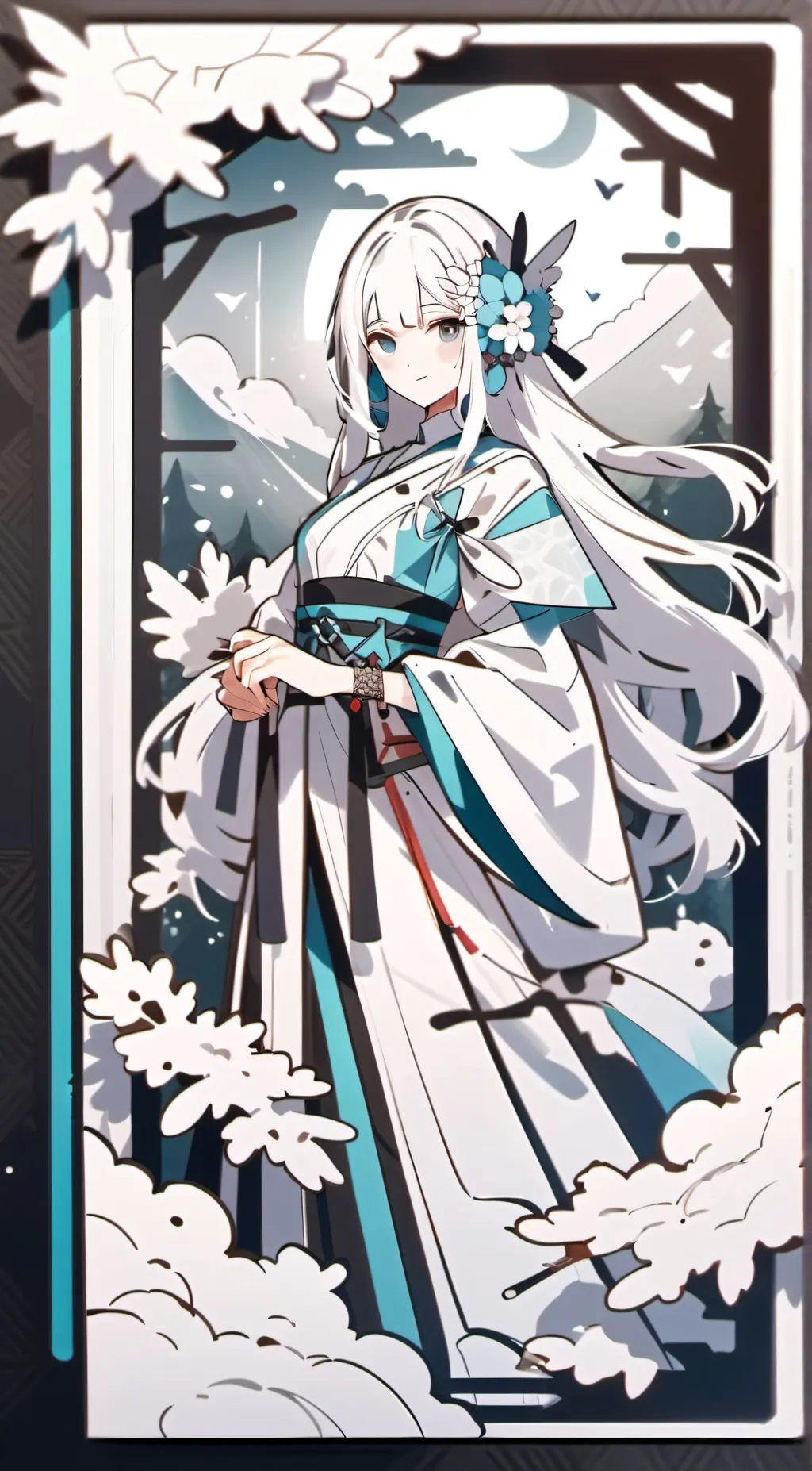 ai character: winter background