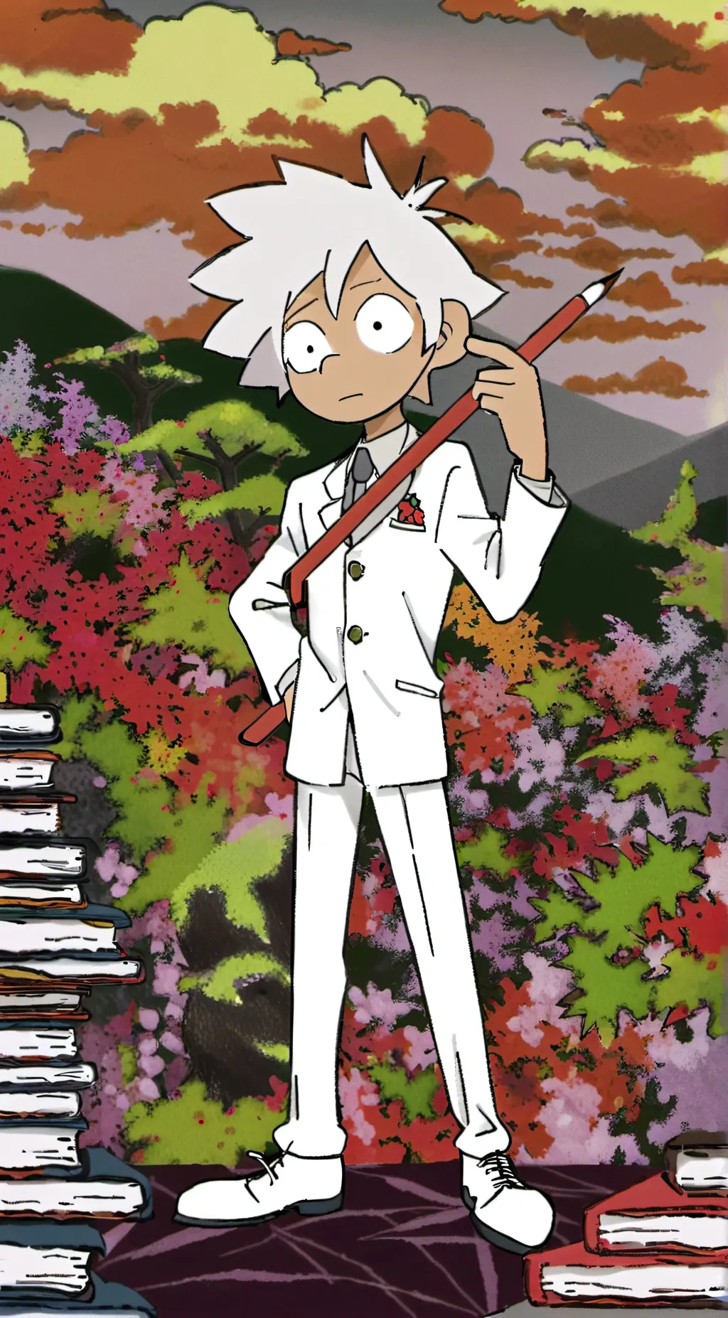 ai character: fancy pants man  background