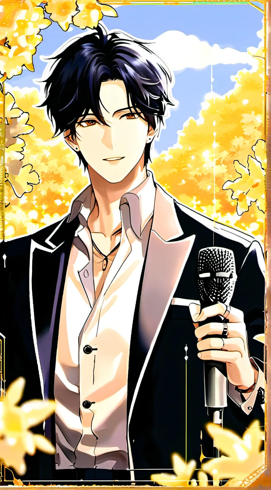 ai character: present mic background