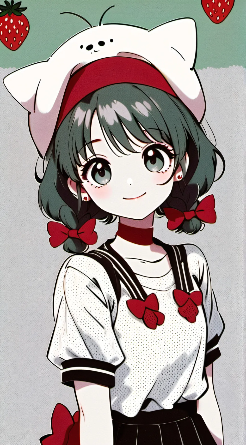 ai character: strawberry dog background