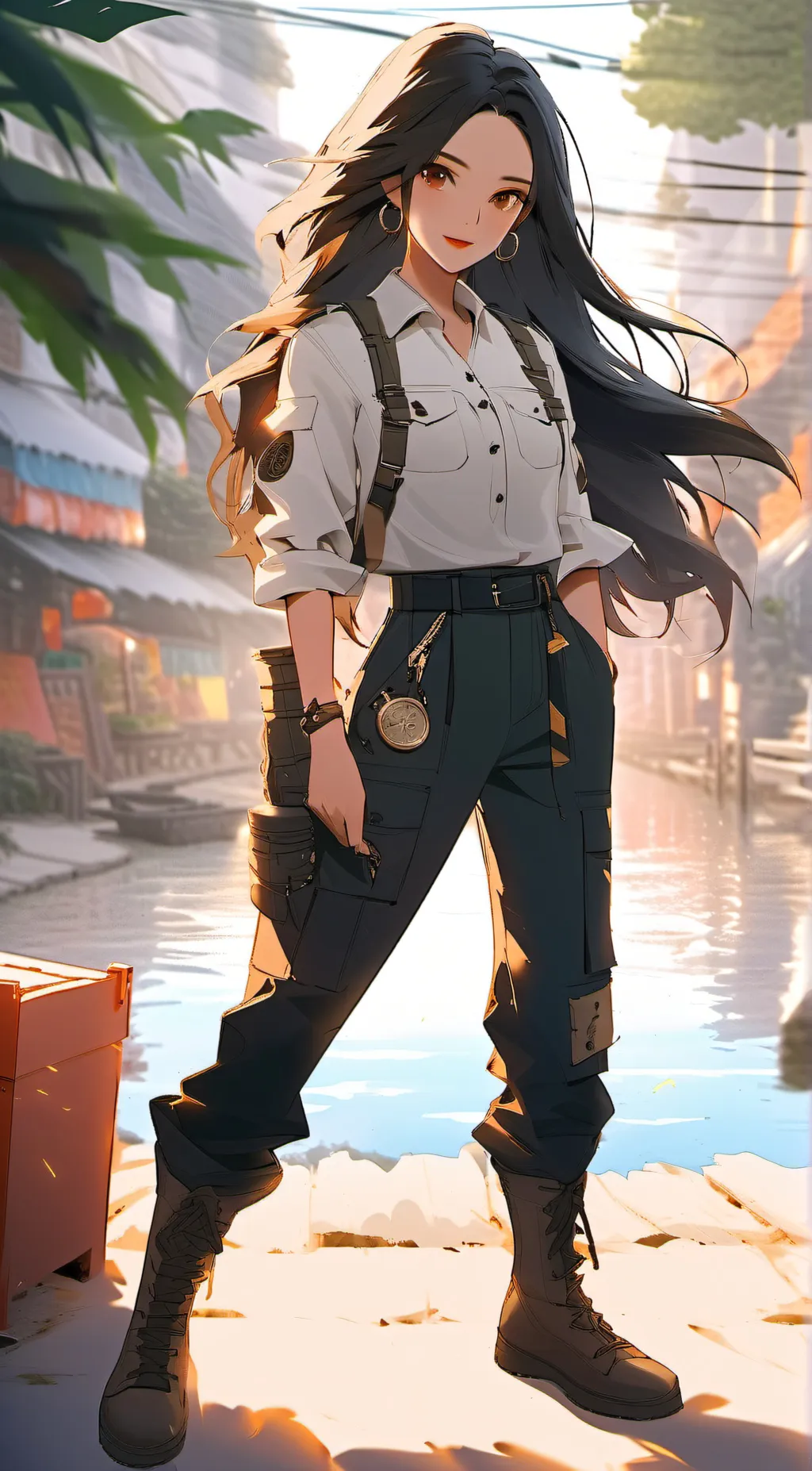 ai character: miss circle background