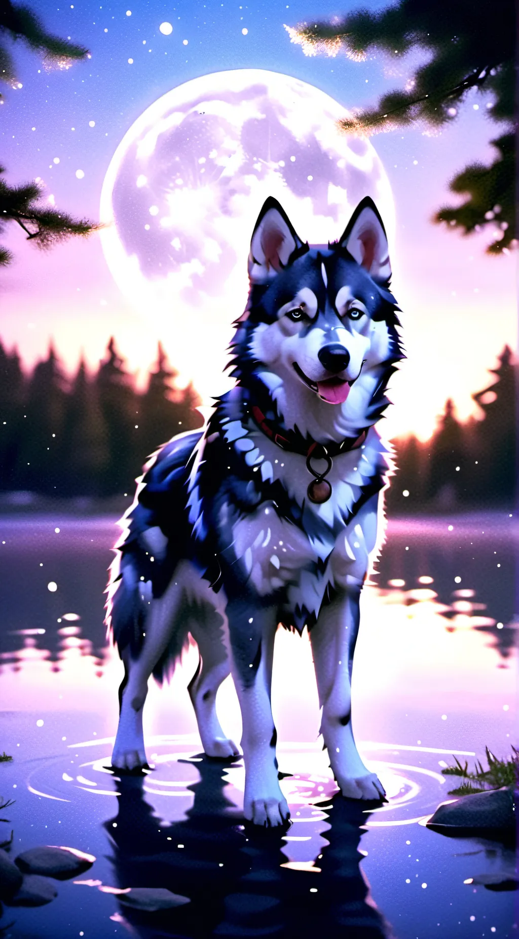 ai character: violet background