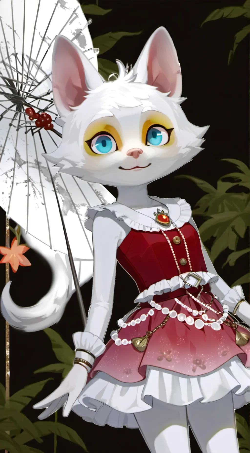 ai character: Rainbow rainbowFur background