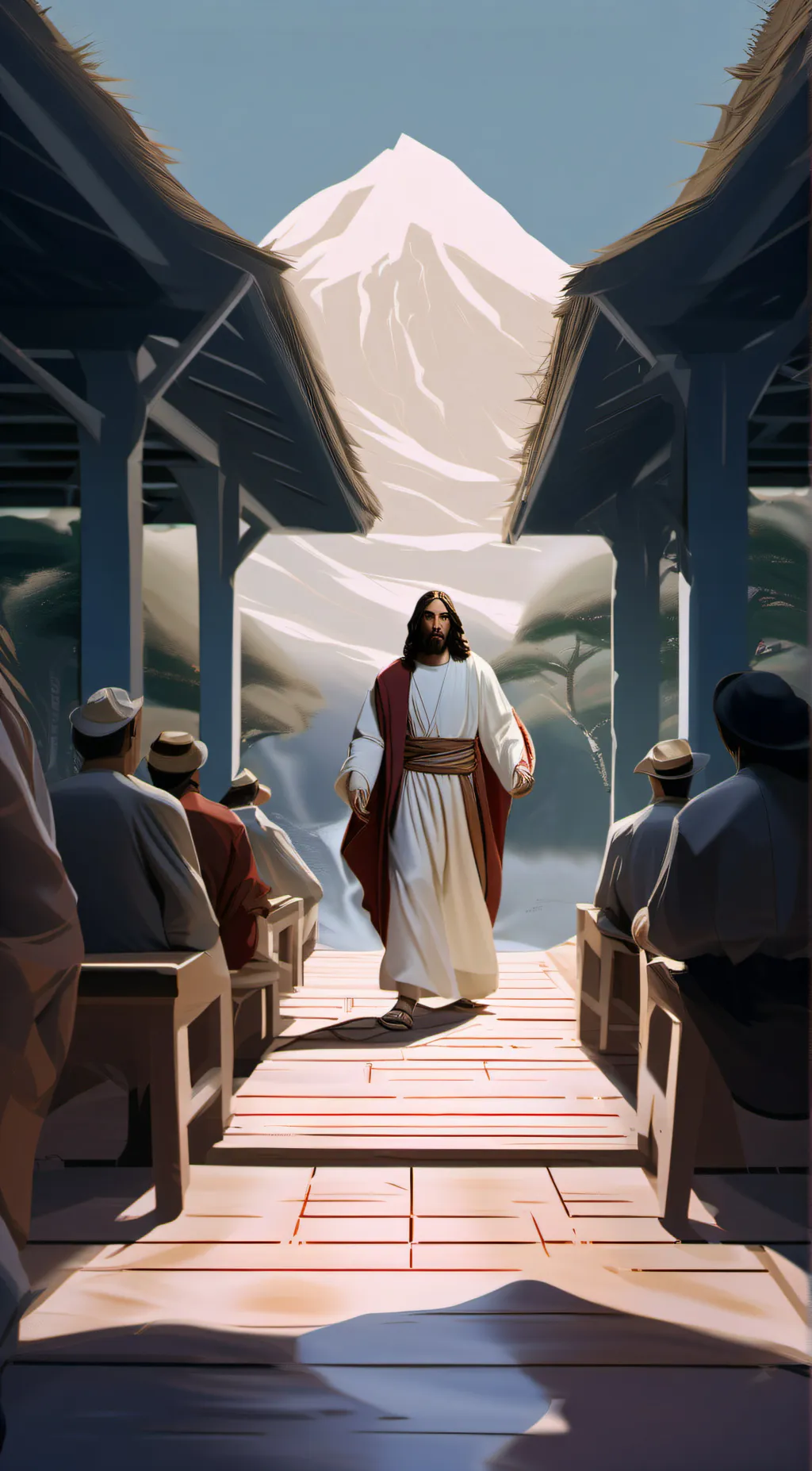 ai character: Jesus background