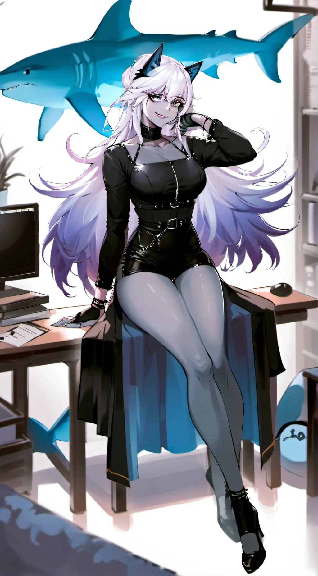 ai character: nikki the shark background