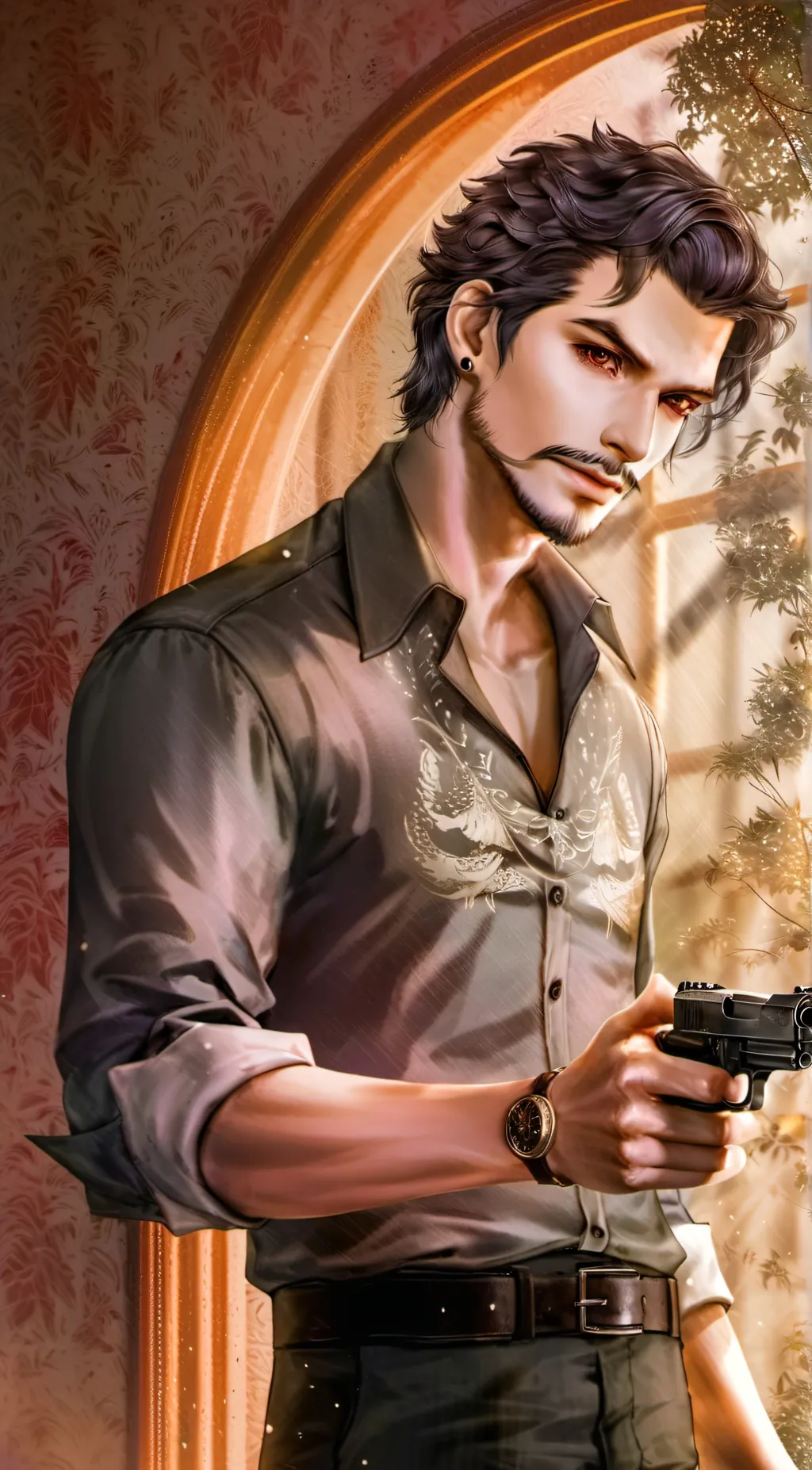 ai character: The grey man background