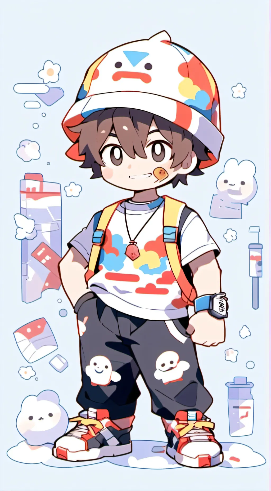 ai character: bacon hair background