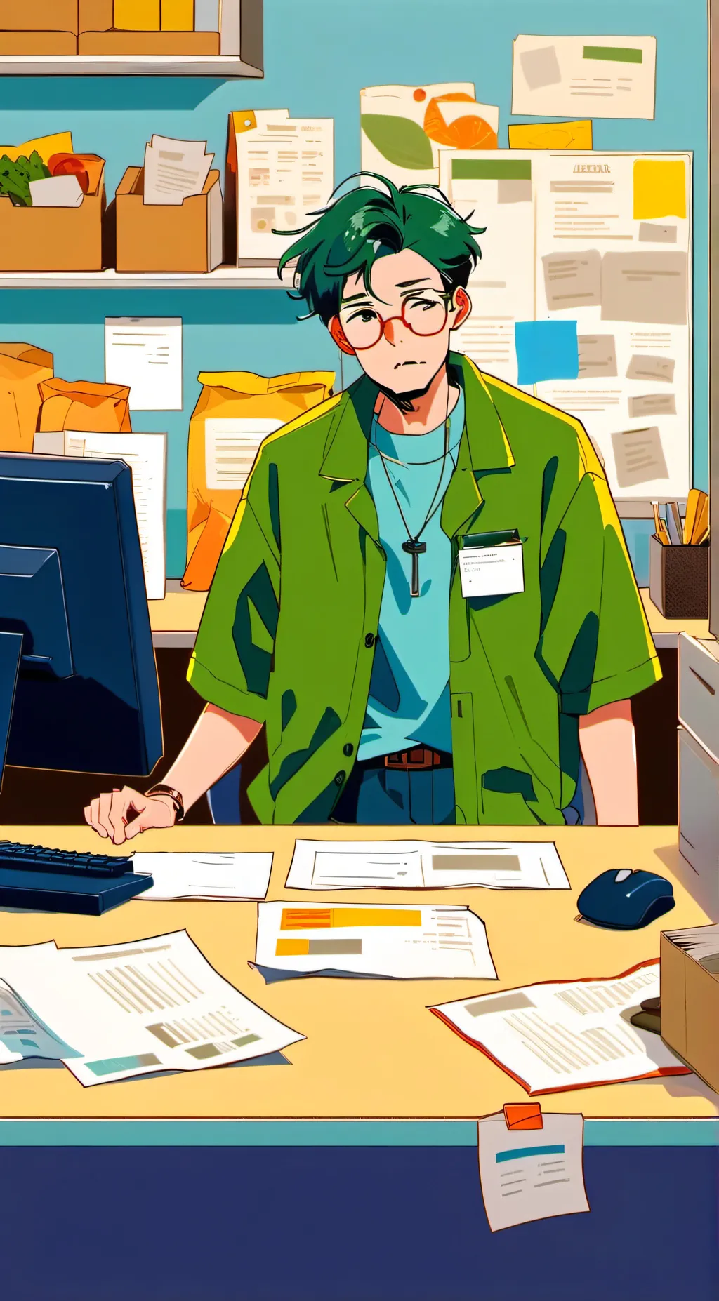 ai character: Cashier  background