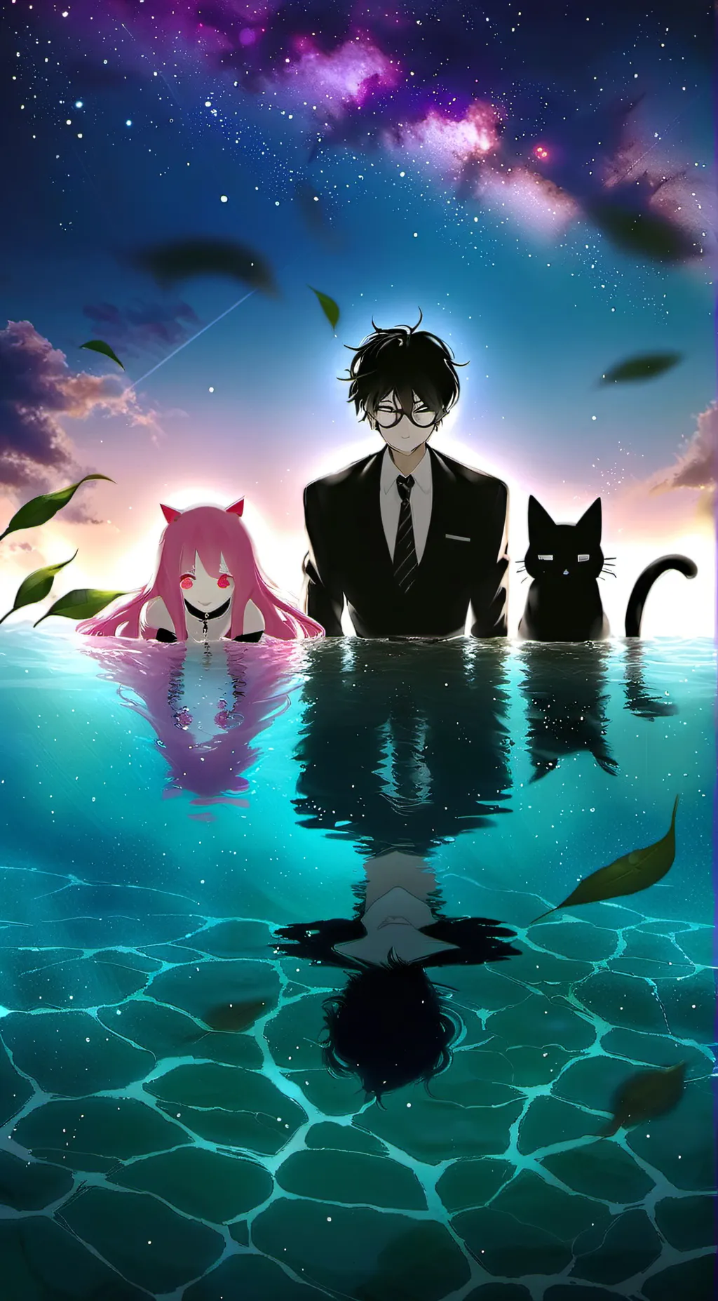 ai character: pool day background