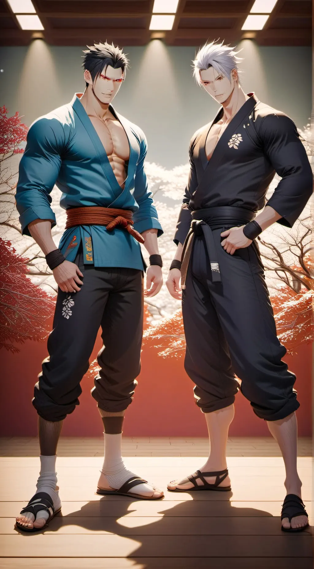 ai character: Gojo on a plane background