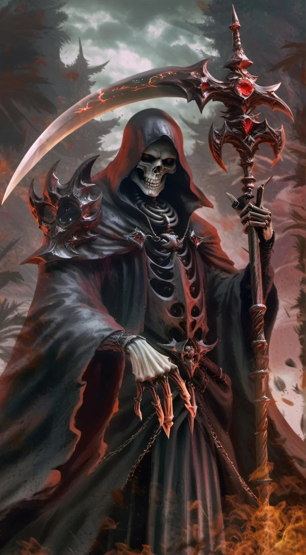 ai character: The Grim Reaper background