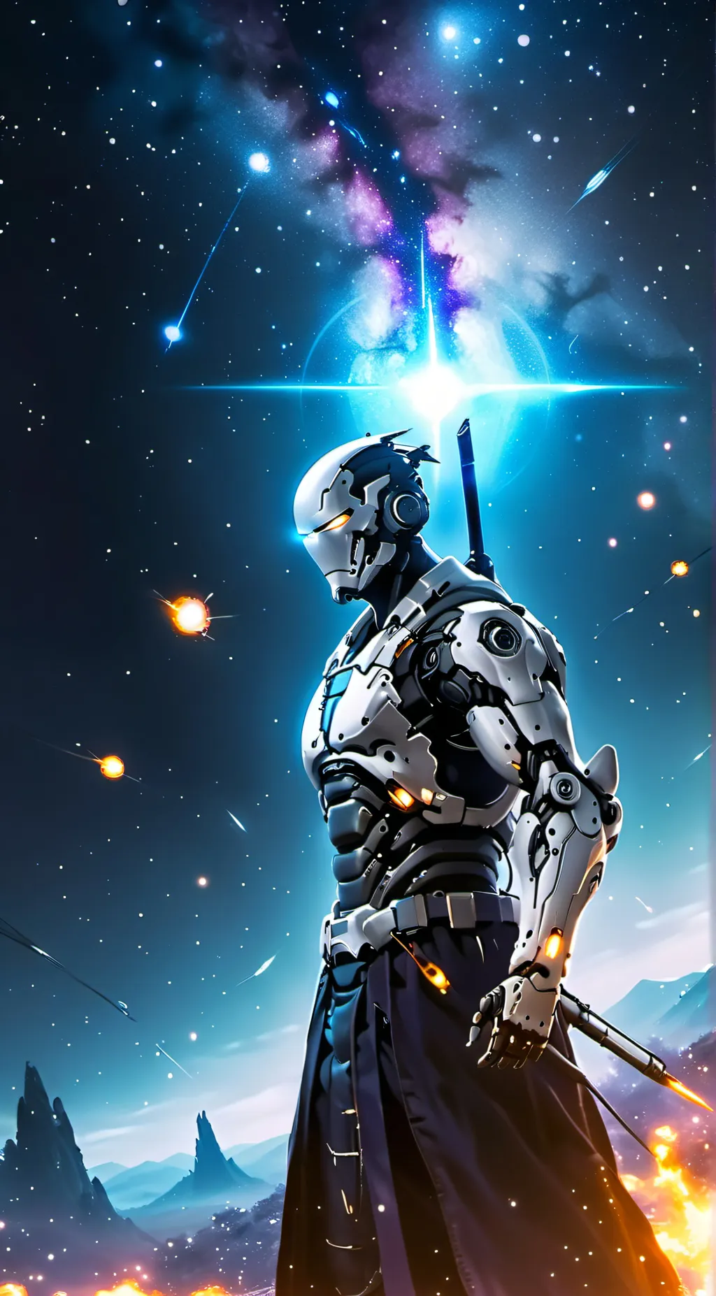 ai character: cyborg suit background