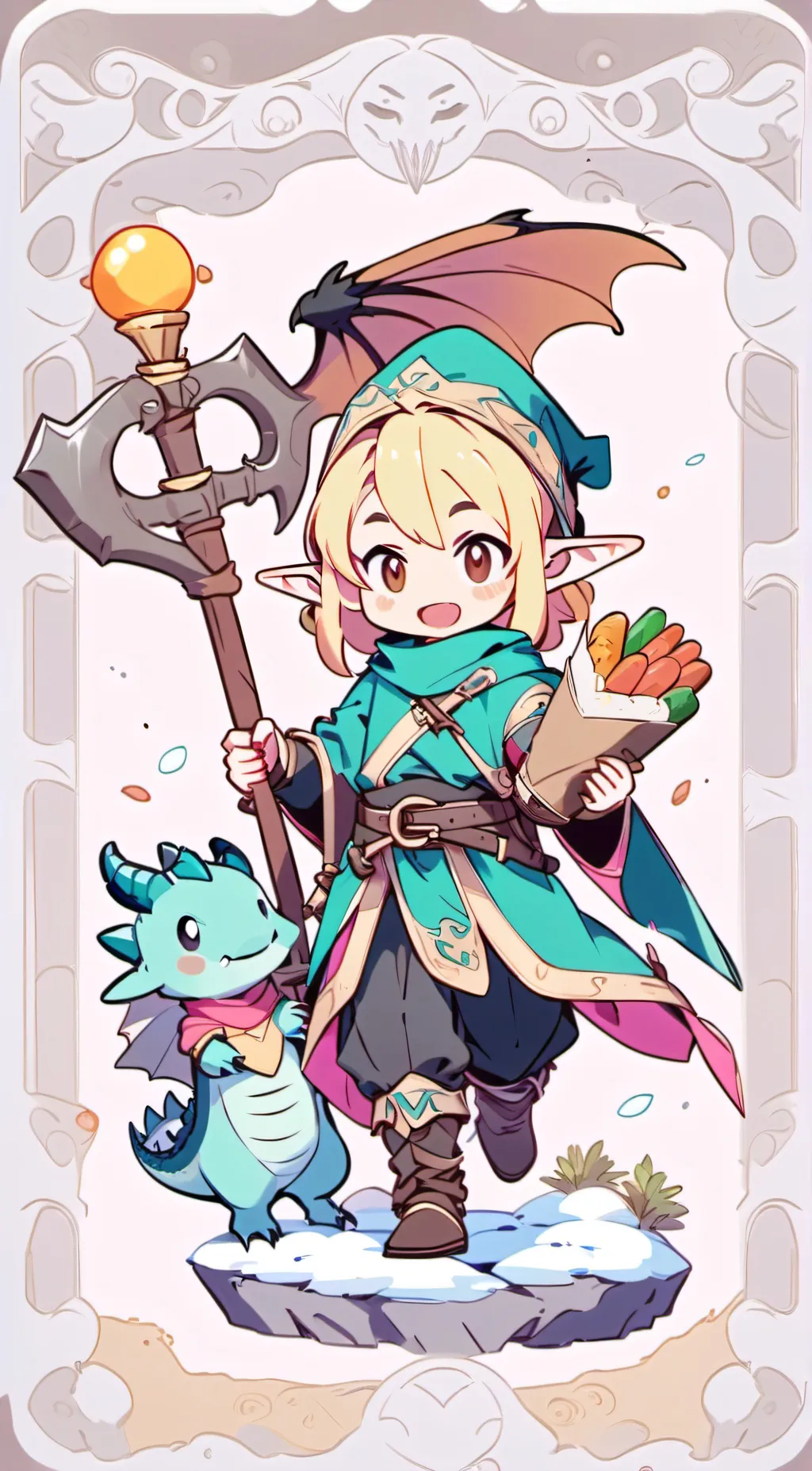 ai character: DeliciousInDungeon background