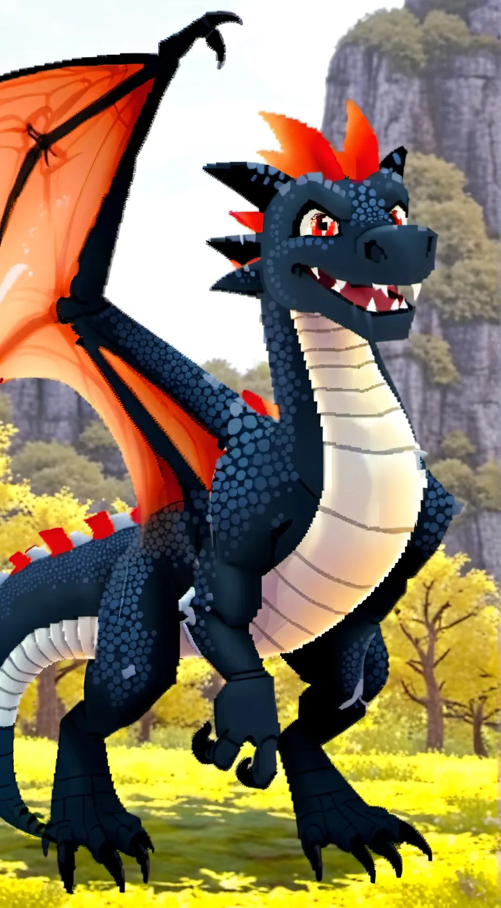 ai character: Tuffy the dragon  background