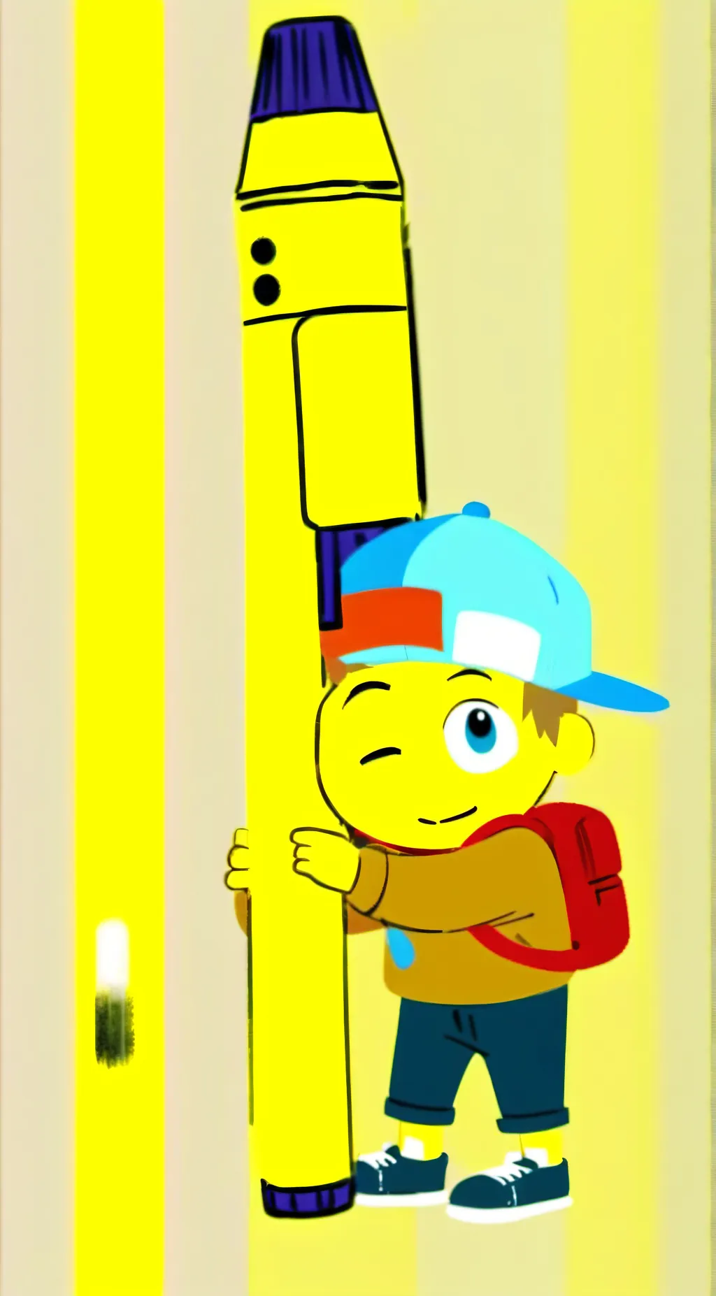 ai character: Yellow crayon background
