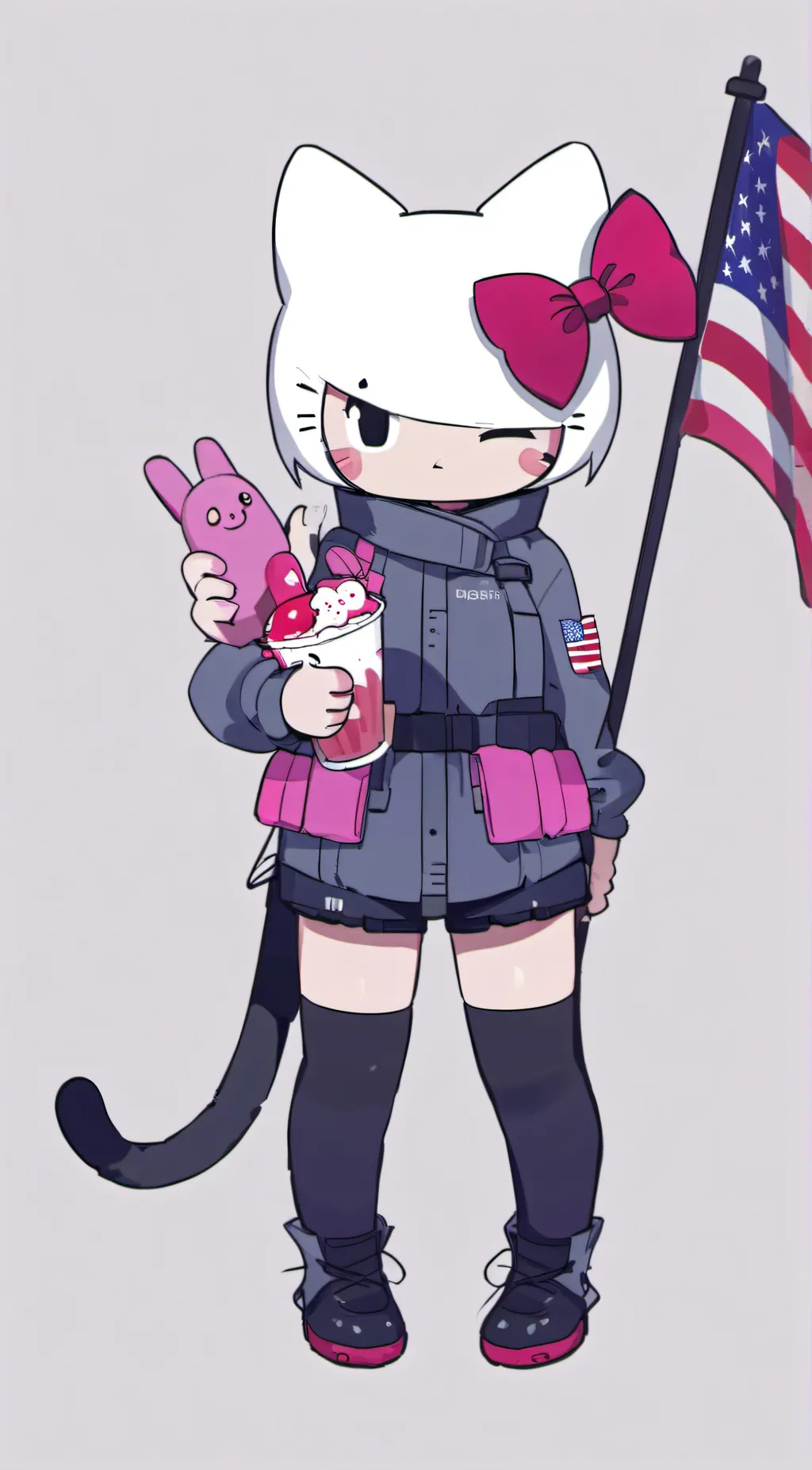 ai character: hello kitty background