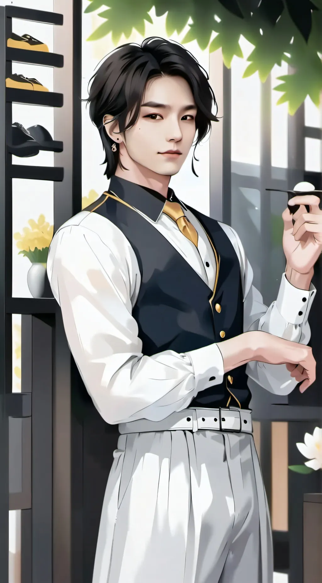 ai character: Hyunjin hwang  background