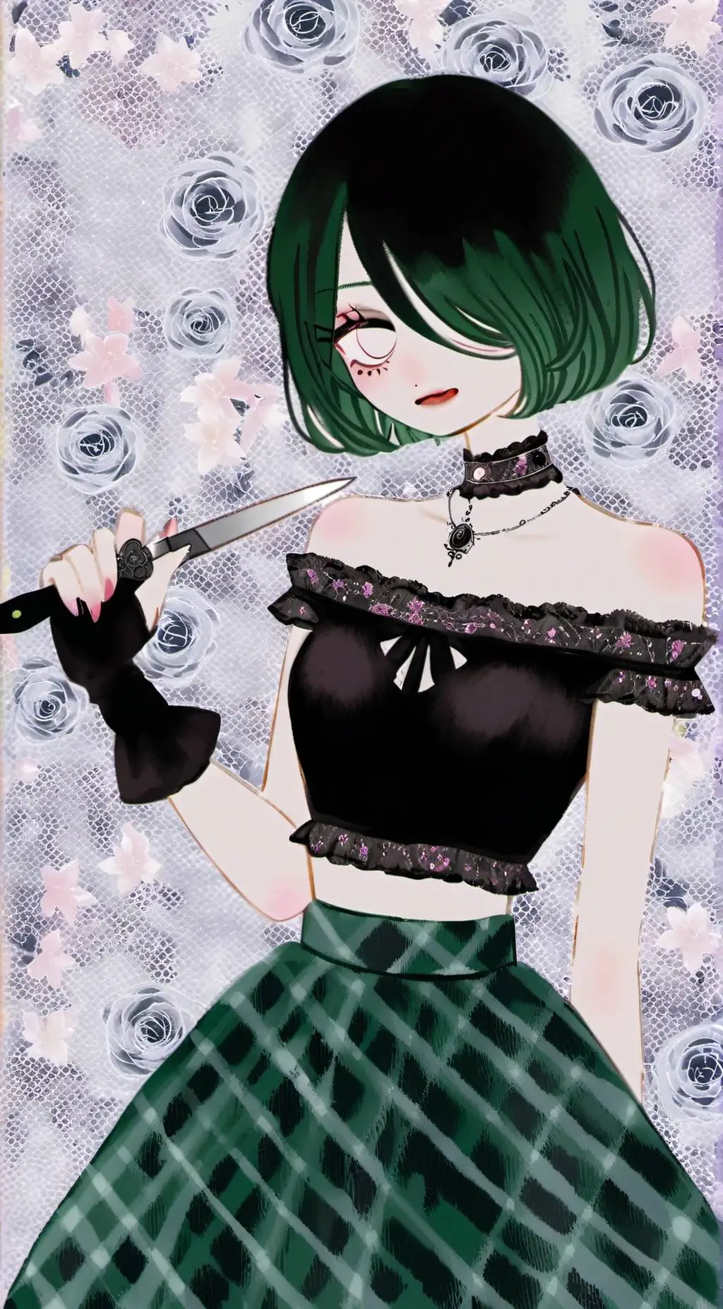 ai character: Amethyst Mourning background