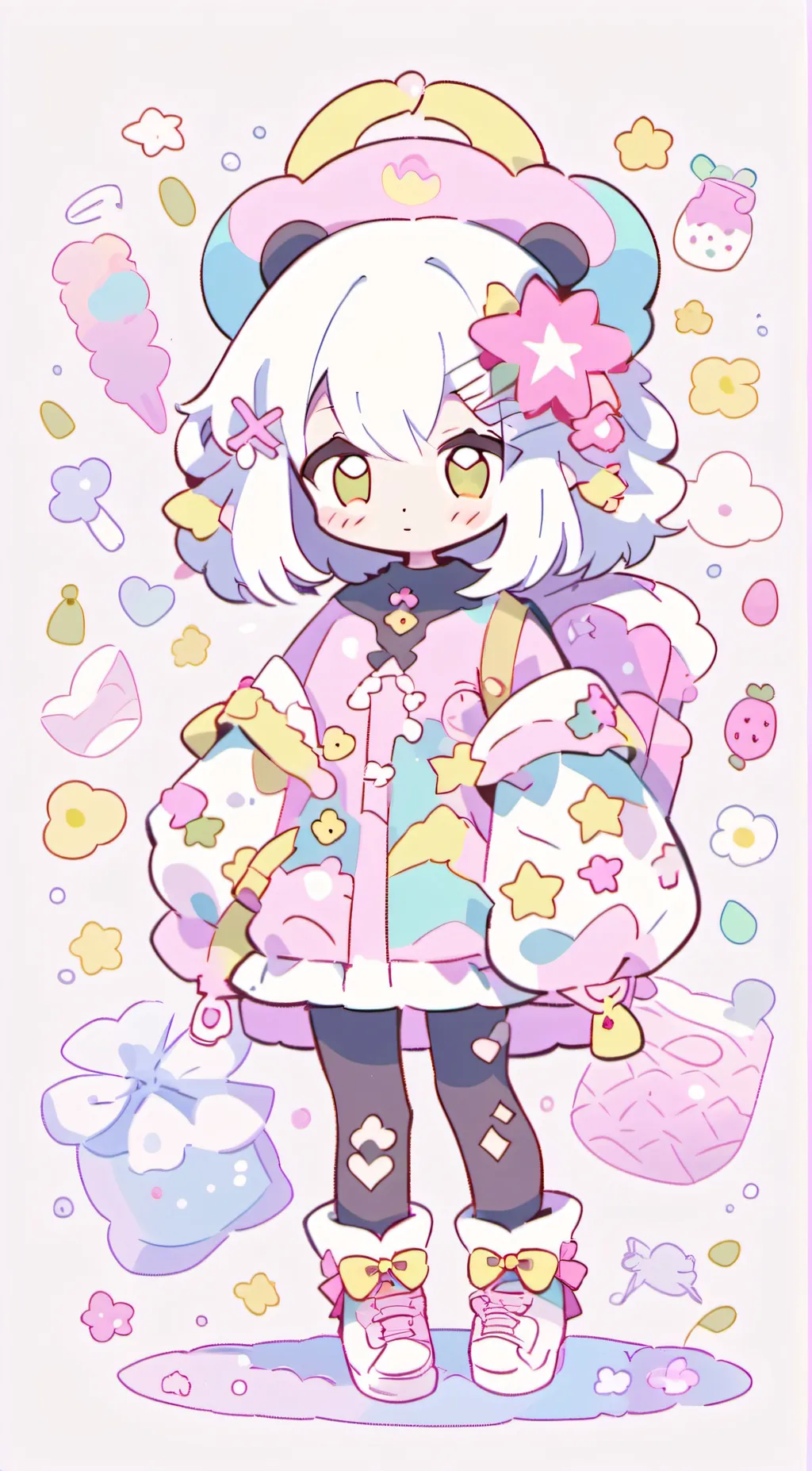 ai character: silk background