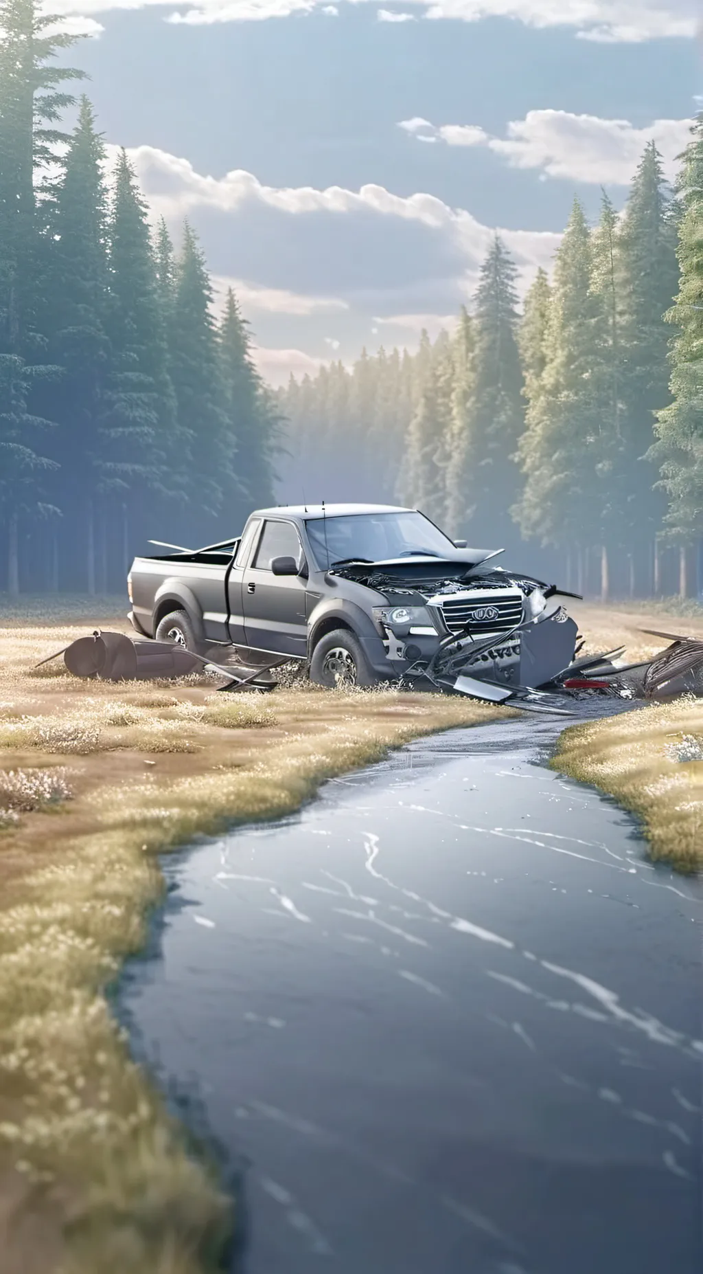 ai character: truck crash background