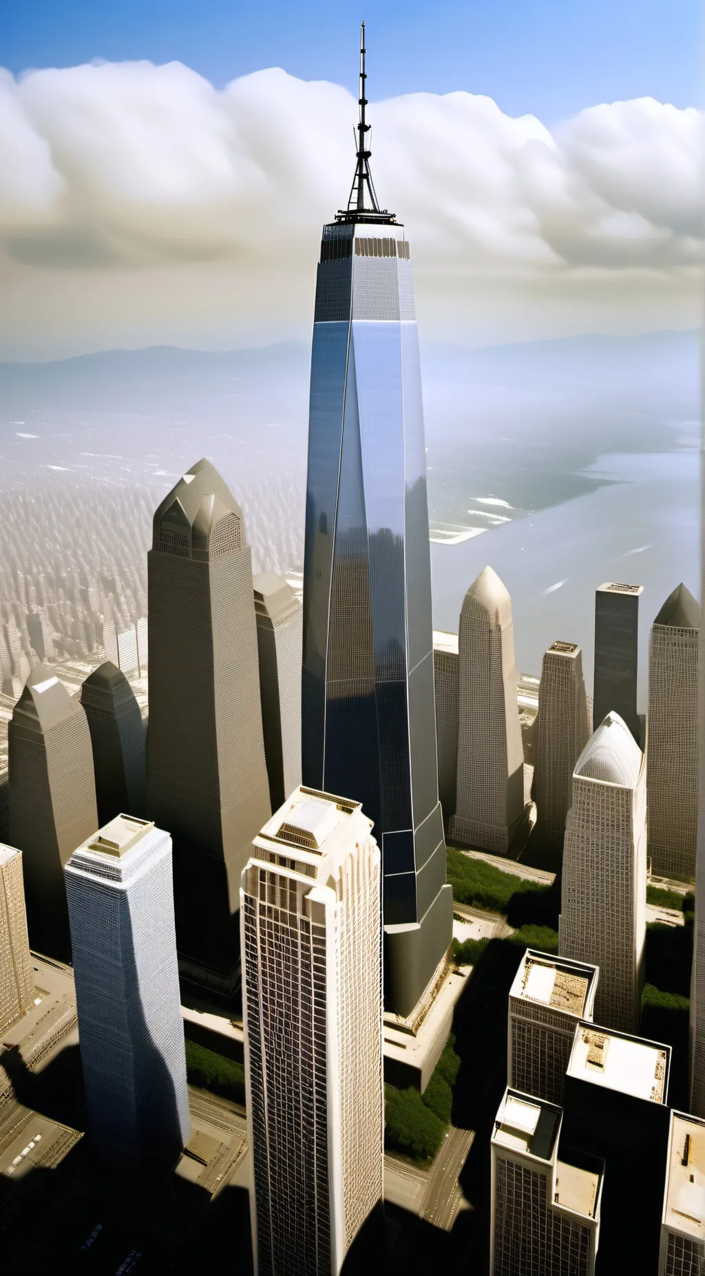 ai character: twin towers  background