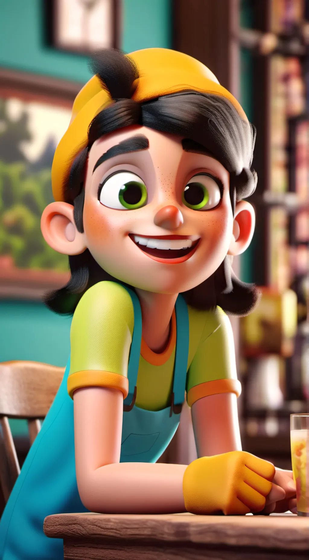 ai character: Amber background