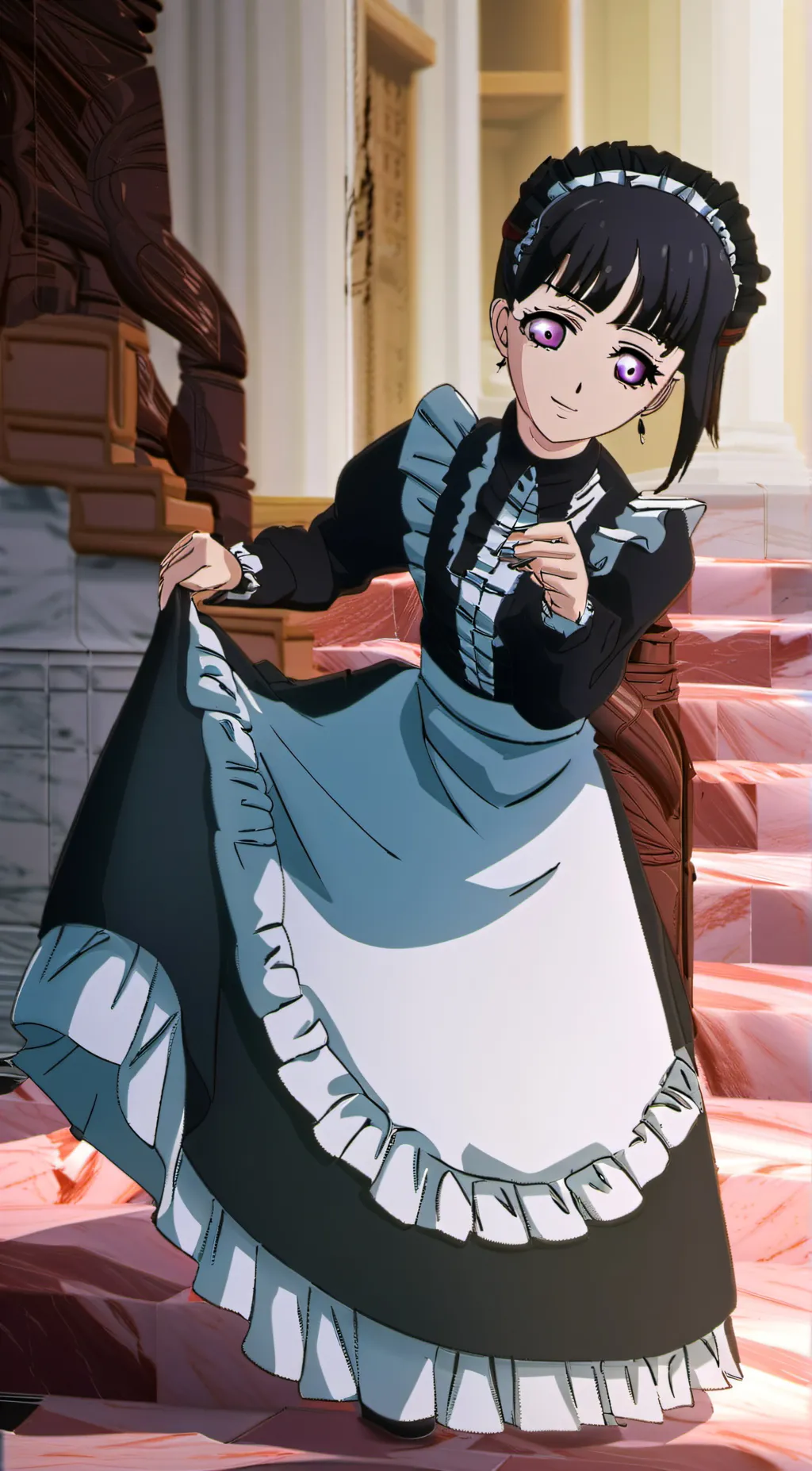 ai character: Kanao maid dress  background