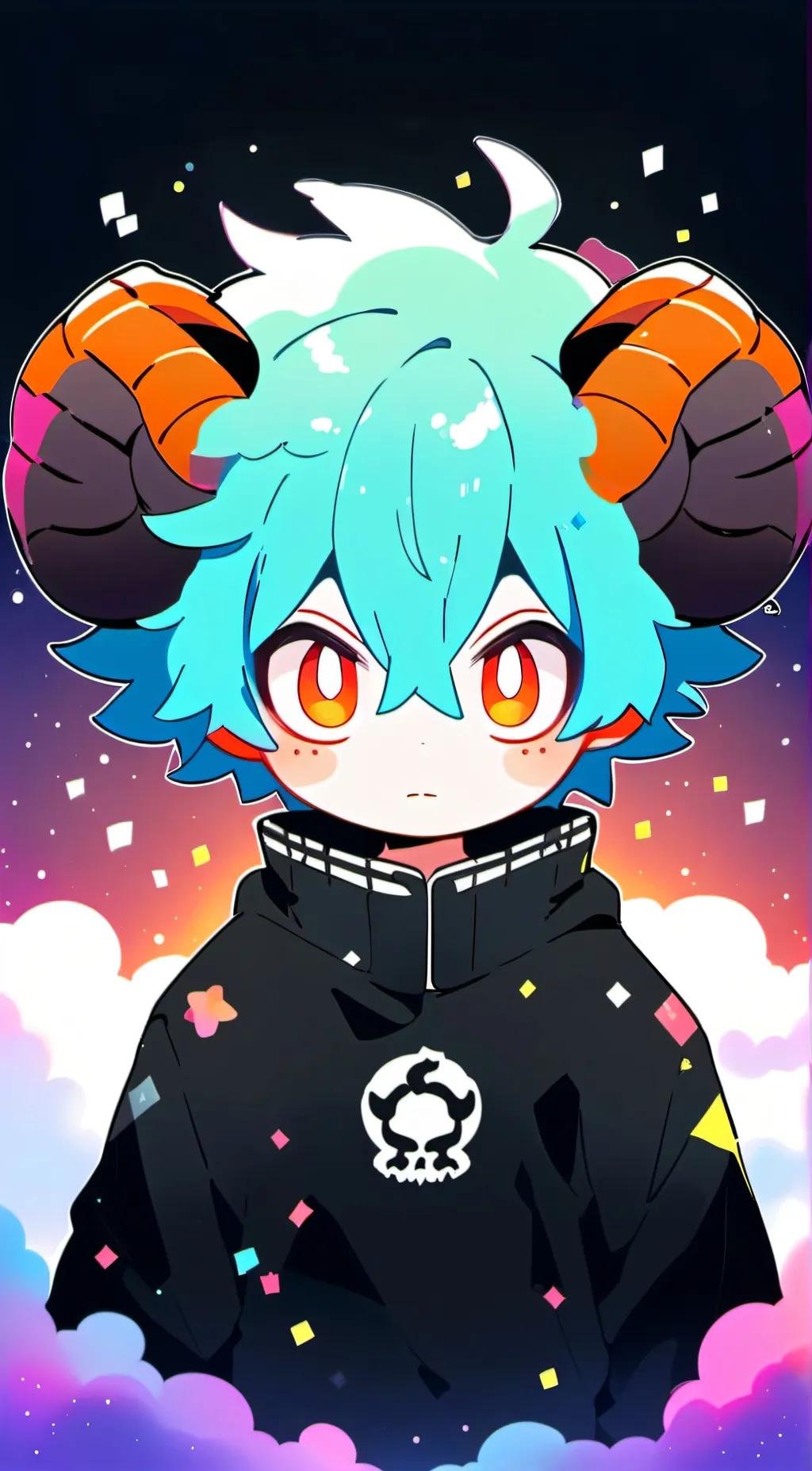 ai character: Blue background