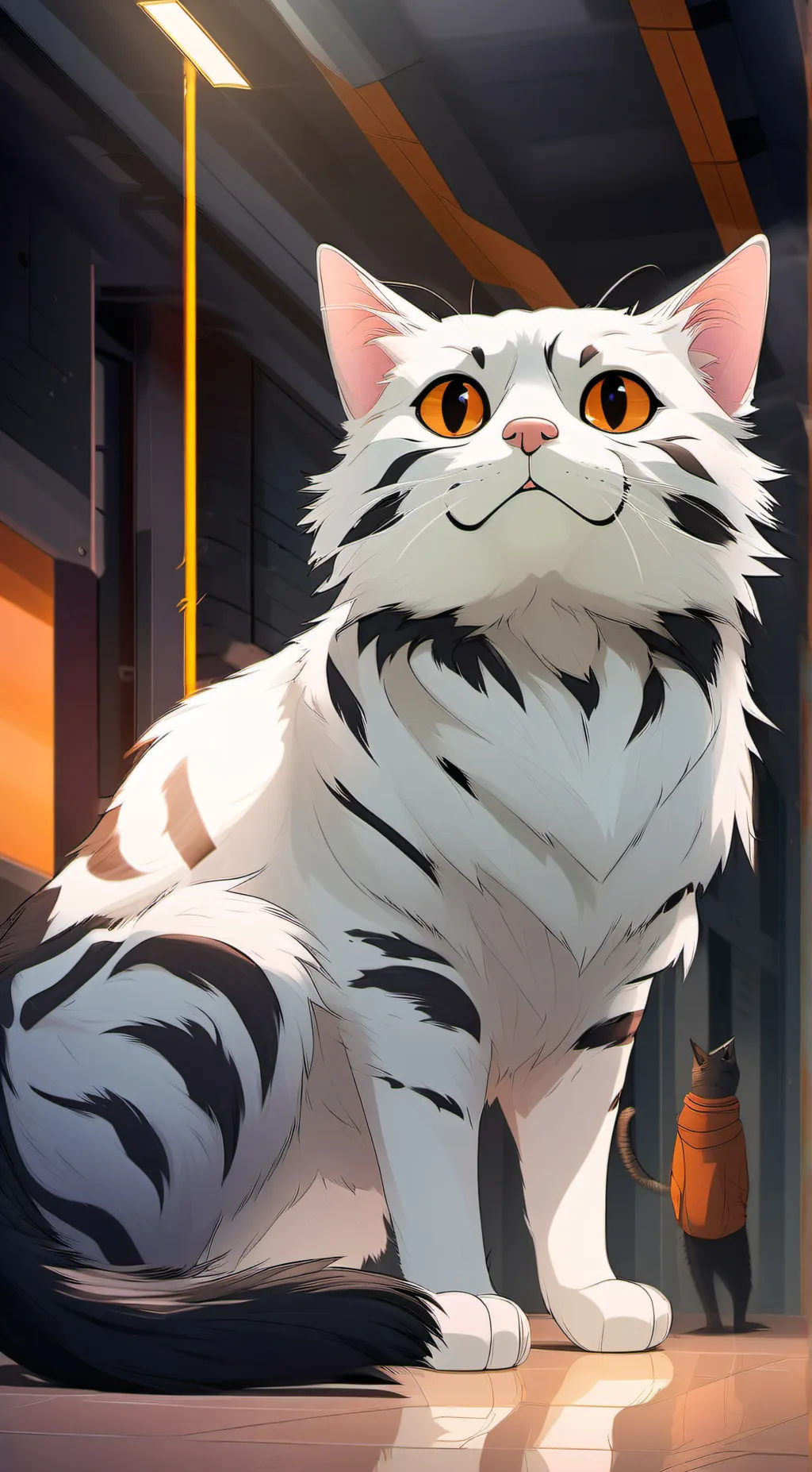 ai character: skinwalker cat  background