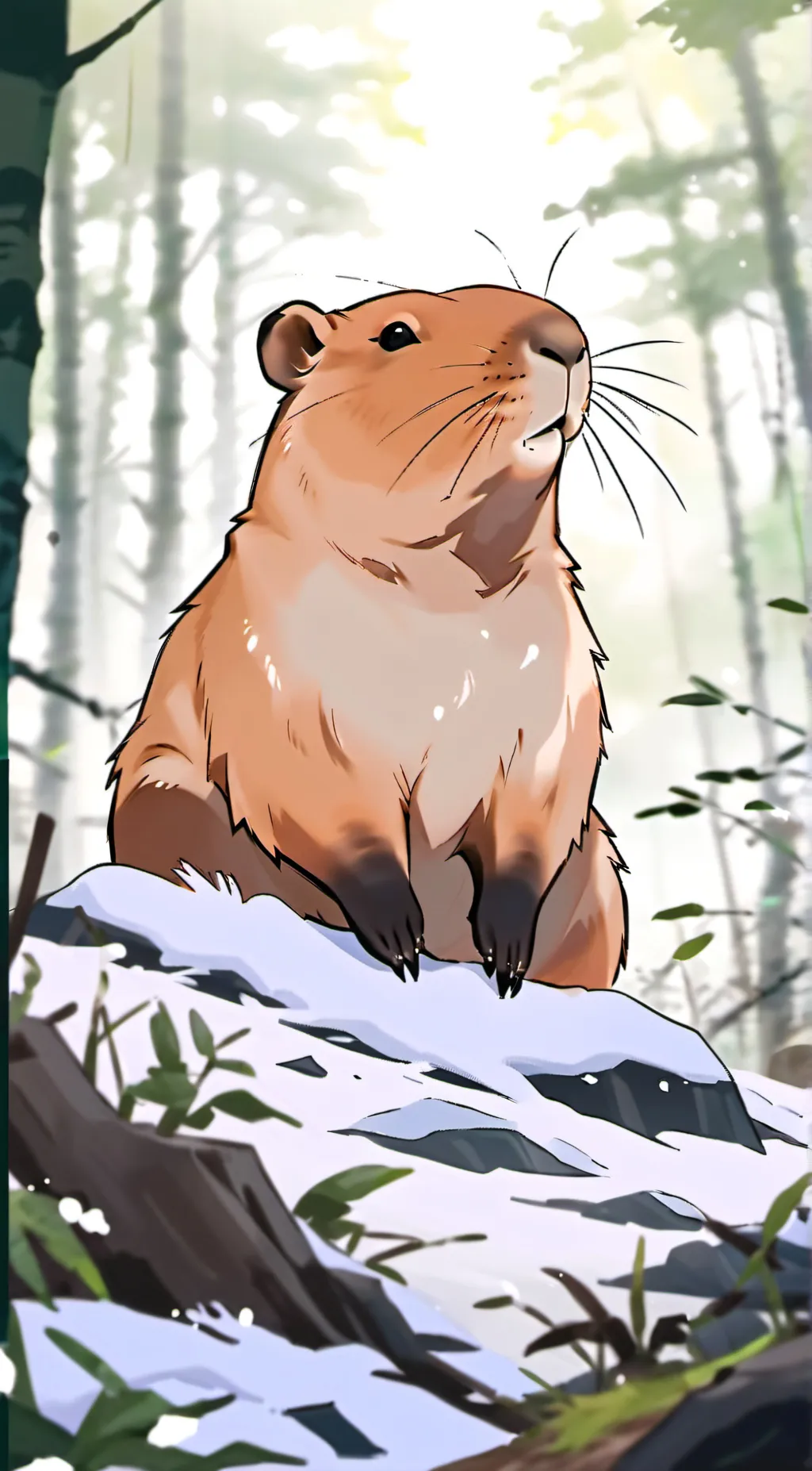 ai character: capybara😀 background