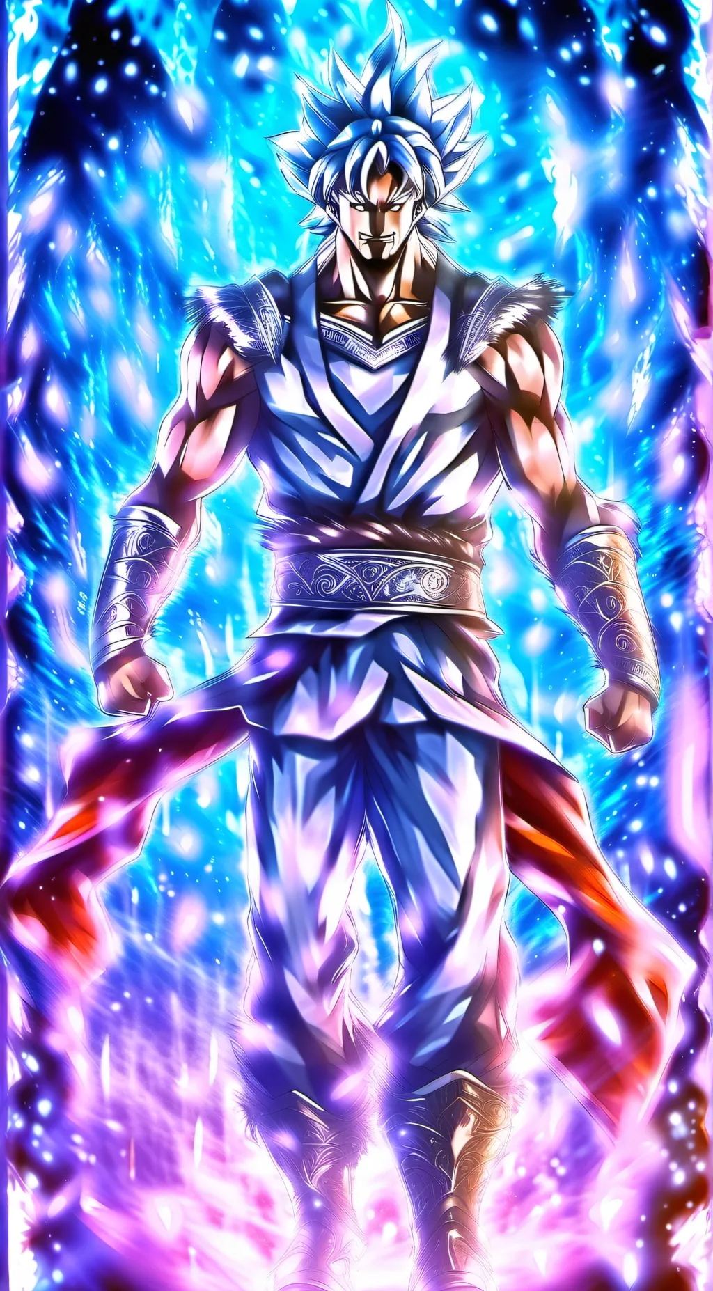 ai character: ui Goku  background
