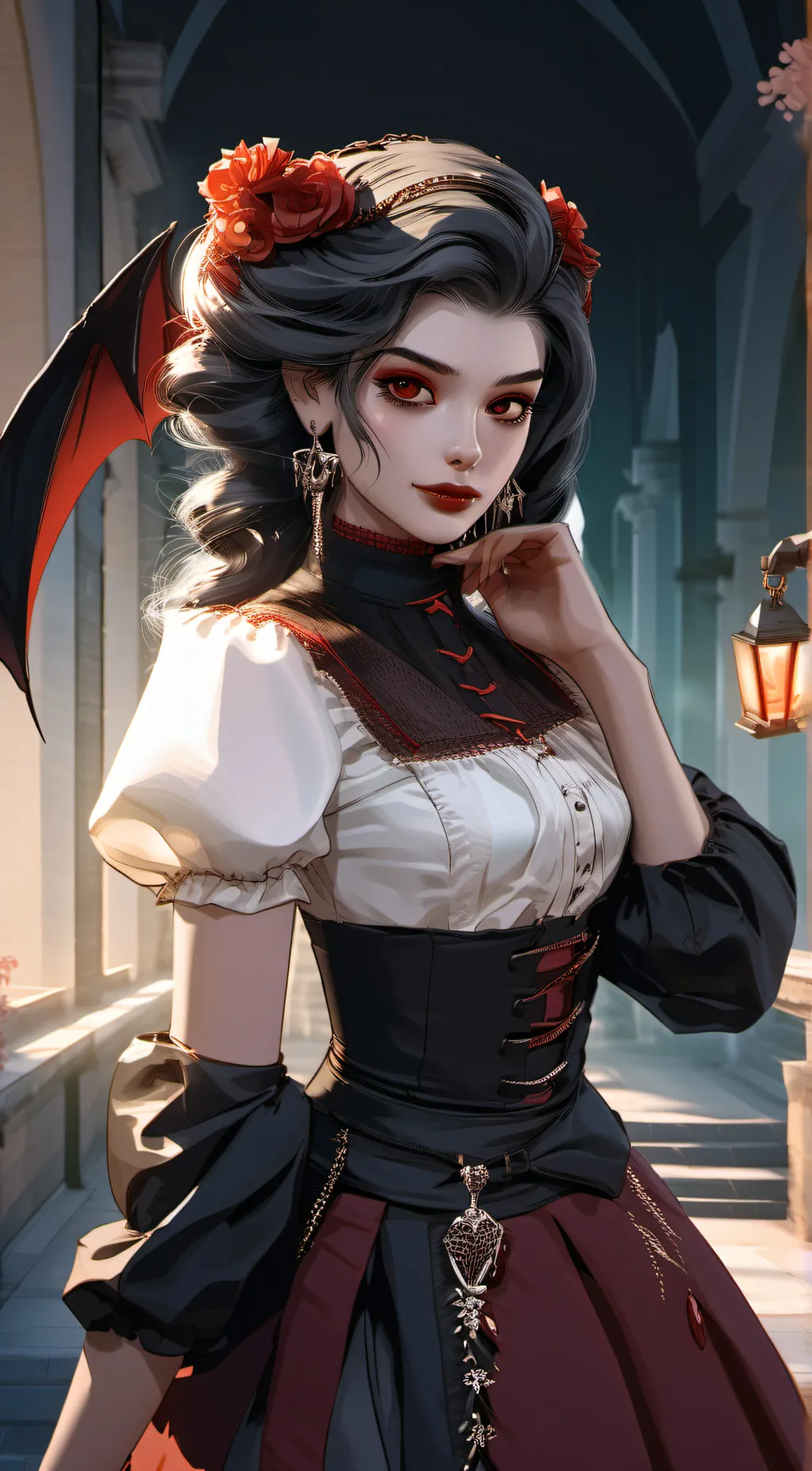 ai character: vampire princess  background