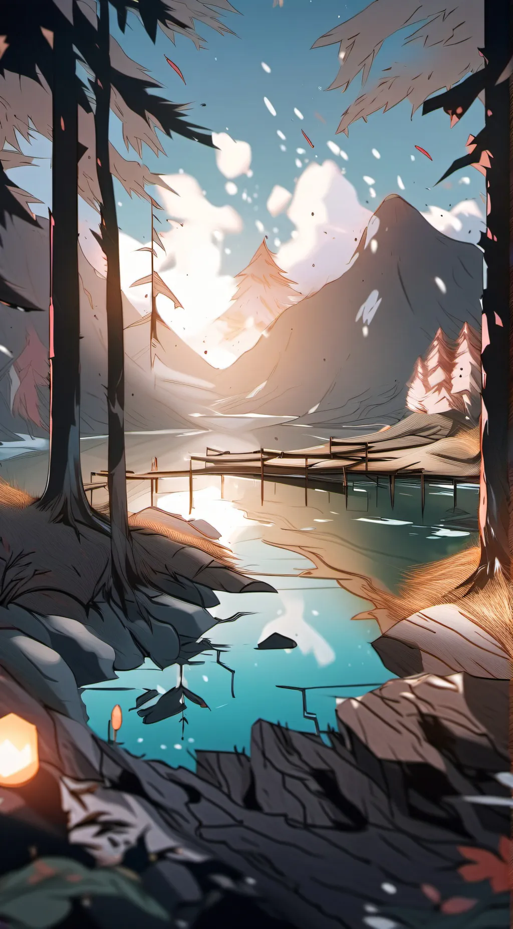 ai character: Snow background