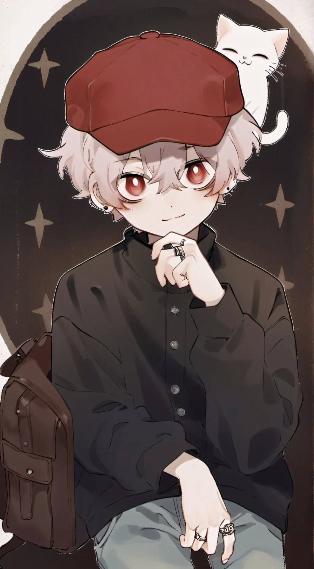 ai character: Indo version cat background